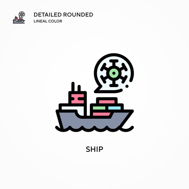 Ship vector icon. Modern vector illustration concepts. Easy to edit and customize. - Vector, Image