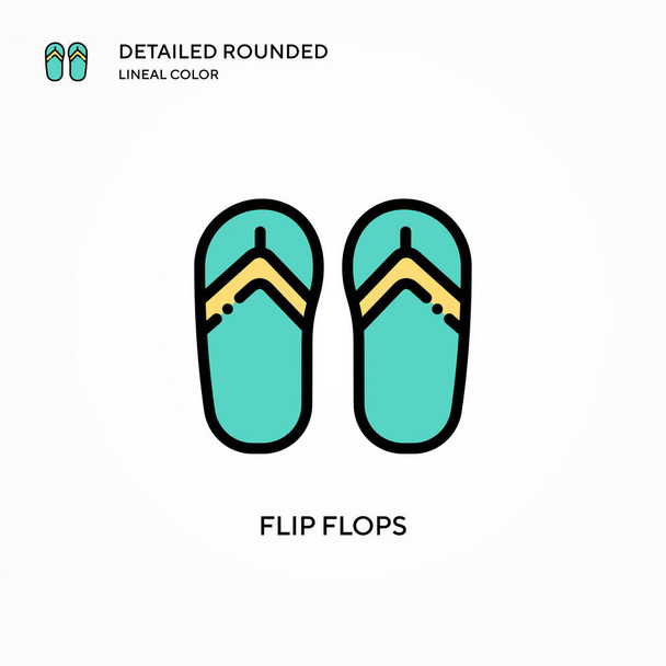 Flip flops vector icon. Modern vector illustration concepts. Easy to edit and customize. - Vector, Image