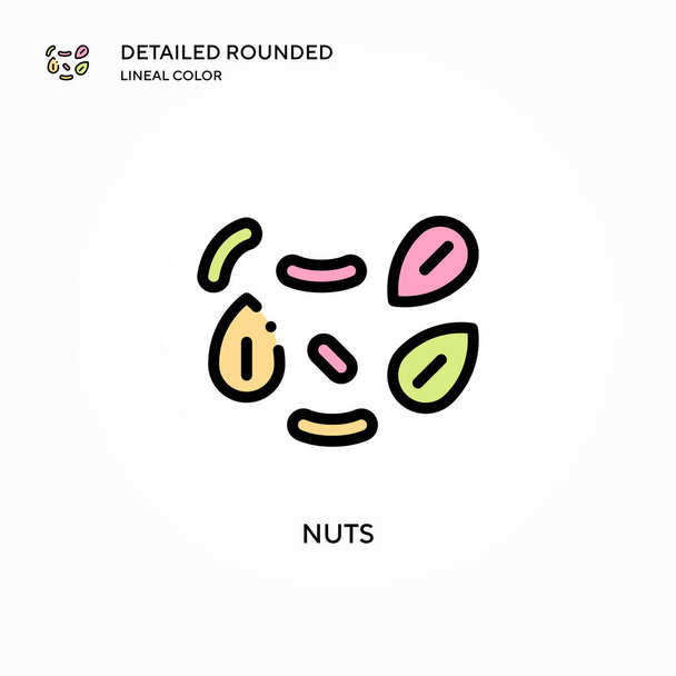 Nuts vector icon. Modern vector illustration concepts. Easy to edit and customize. - Vector, Image
