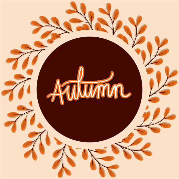 autunno foglie intorno disegno vettoriale cerchio - Vettoriali, immagini