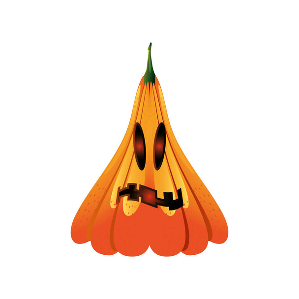 pumpkin with scarey face for halloween on white background - ベクター画像