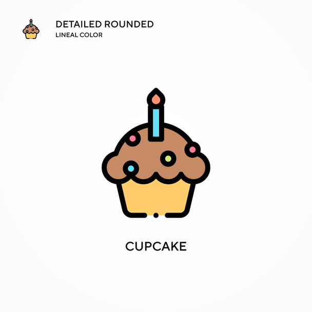 Cupcake vector icon. Modern vector illustration concepts. Easy to edit and customize. - Vector, Image