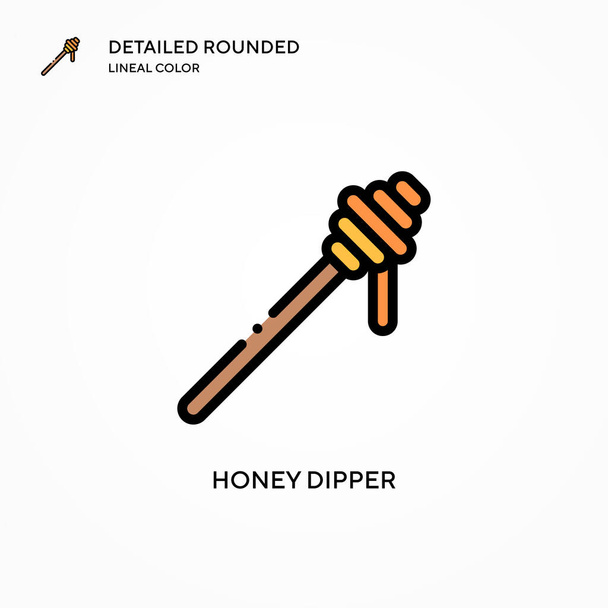 Honey dipper vector icon. Modern vector illustration concepts. Easy to edit and customize. - Vector, Image