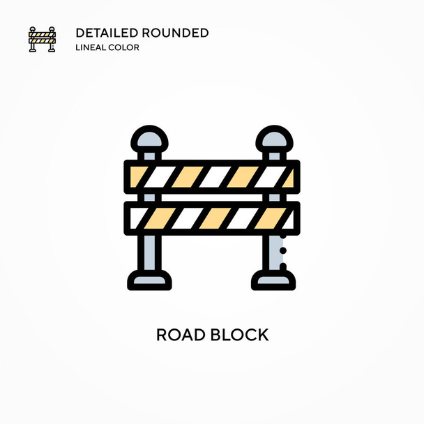 Road block vector icon. Modern vector illustration concepts. Easy to edit and customize. - Vector, Image