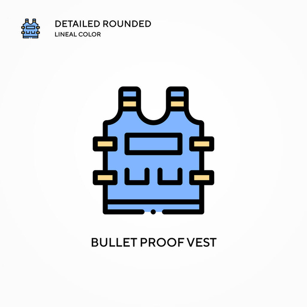 Bullet proof vest vector icon. Modern vector illustration concepts. Easy to edit and customize. - Vector, Image