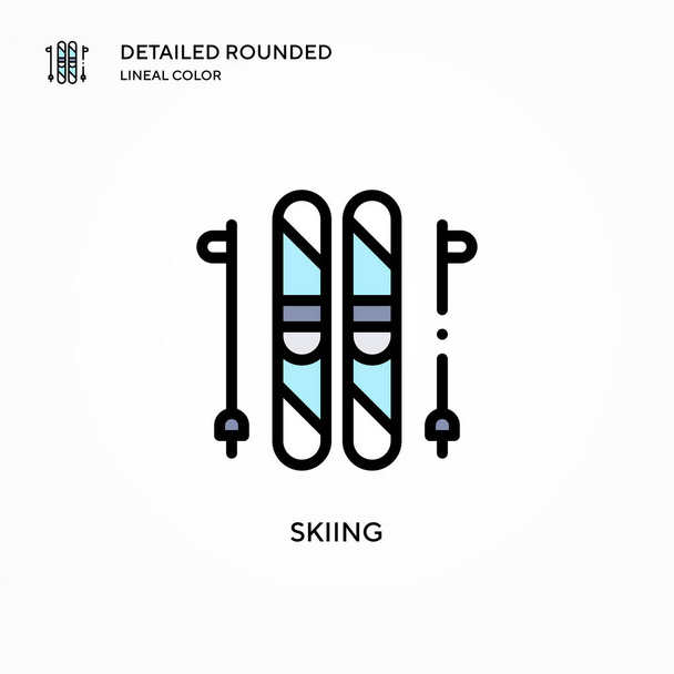 Skiing vector icon. Modern vector illustration concepts. Easy to edit and customize. - Vector, Image