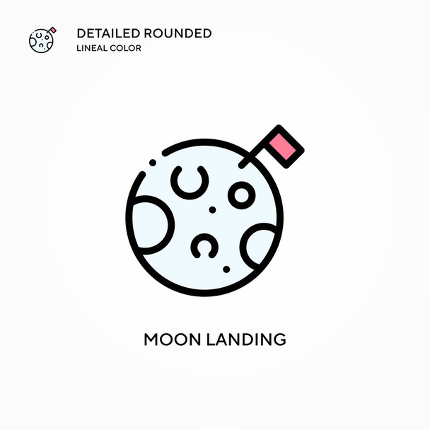 月面着陸ベクトルアイコン。現代のベクトル図の概念。編集とカスタマイズが簡単. - ベクター画像