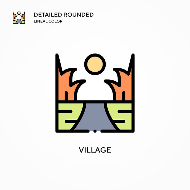 Village vector icon. Modern vector illustration concepts. Easy to edit and customize. - Vector, Image