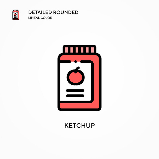 Ketchup-Vektorsymbol. Moderne Konzepte zur Vektorillustration. Einfach zu bearbeiten und anzupassen. - Vektor, Bild