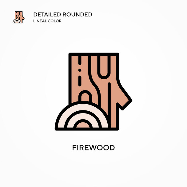 Firewood vector icon. Modern vector illustration concepts. Easy to edit and customize. - Vector, Image