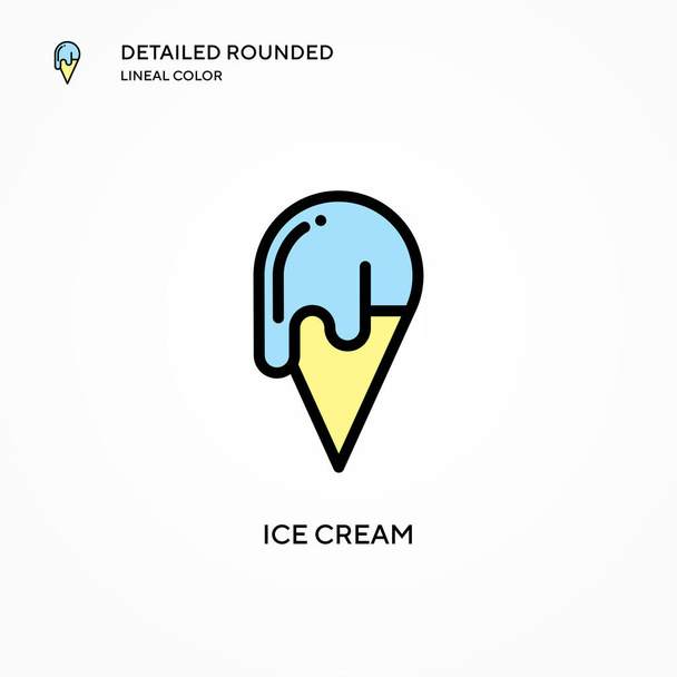 Ice cream vector icon. Modern vector illustration concepts. Easy to edit and customize. - Vector, Image