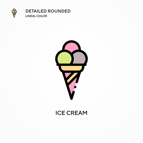 Ice cream vector icon. Modern vector illustration concepts. Easy to edit and customize. - Vector, Image