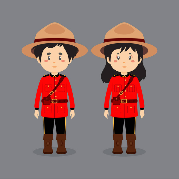 Пару персонажей носить канадское национальное платье - Вектор,изображение
