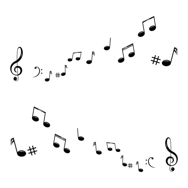 Zenei design elem, zenei jegyzetek, szimbólumok, vektor illusztráció. - Vektor - Vektor, kép