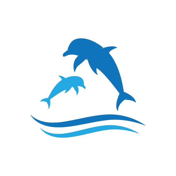 Векторный шаблон логотипа дельфина - Вектор,изображение