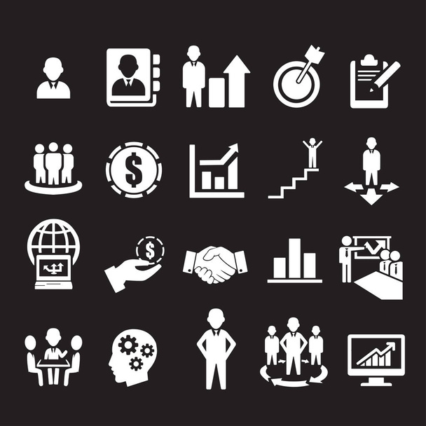 Business, Management and Human Resource Icons Set Illustration - Vektor, kép