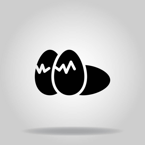 Logo o simbolo dell'icona dell'uovo con lo stile di riempimento nero - Vettoriali, immagini