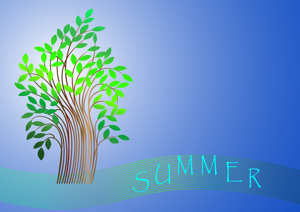 Summer tree. vector. - Vetor, Imagem