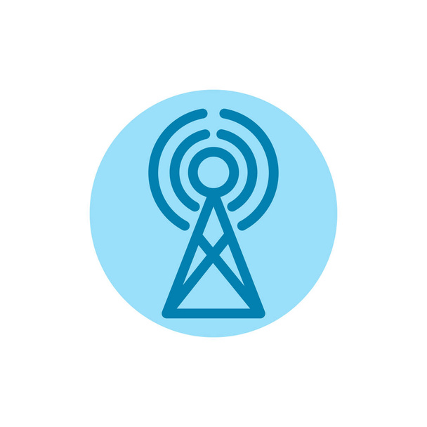 Ilustración Vector gráfico del icono de la torre. Ajuste para la comunicación, inalámbrico, señal, transmisor, red etc.
. - Vector, imagen