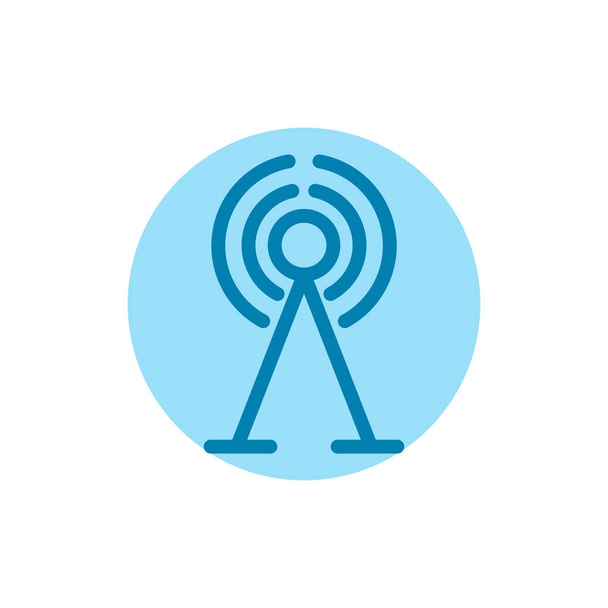 Illustration Graphique vectoriel de l'icône de la tour. Adapté pour la communication, sans fil, signal, émetteur, réseau, etc.. - Vecteur, image