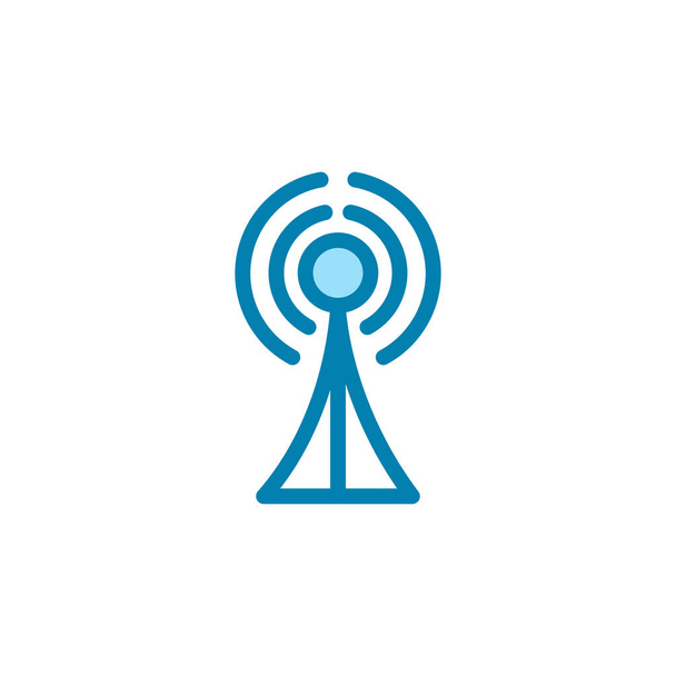 Illustration Graphique vectoriel de l'icône de la tour. Adapté pour la communication, sans fil, signal, émetteur, réseau, etc.. - Vecteur, image