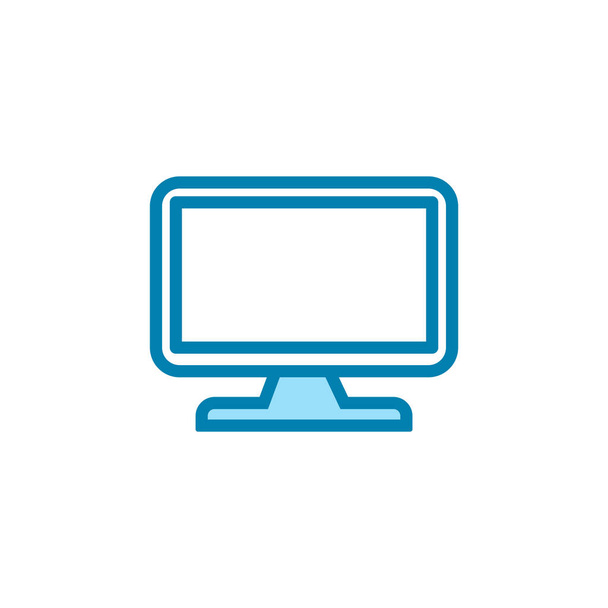 Illustrazione grafica vettoriale dell'icona del monitor. Adatto per PC, computer, desktop, televisione ecc. - Vettoriali, immagini