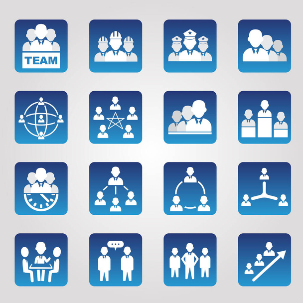Set Of 16 Simple Teamwork Icons - Vector, Image