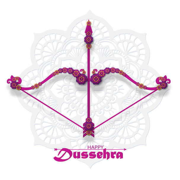 καινοτόμο διανυσματική απεικόνιση του Happy Dussehra φεστιβάλ της Ινδίας. - Διάνυσμα, εικόνα