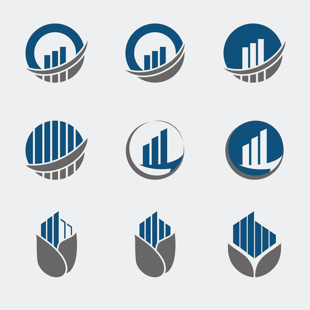 Λογότυπο οικονομικών σύνολο διανυσματικό σχεδιασμό - Διάνυσμα, εικόνα