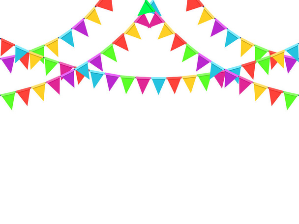 Värikkäitä juhlalippuja. Party Tausta liput vektori kuvitus. eps - Vektori, kuva