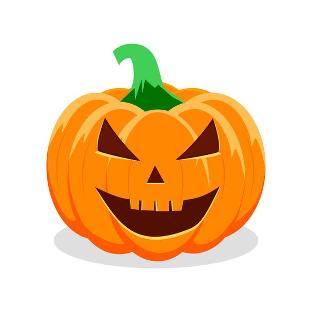 Halloween pumpkin with happy face on white background. Vector Illustration eps - Vector, Image
