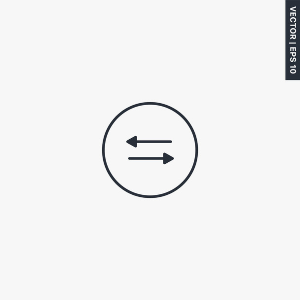 Flèche gauche et droite, panneau de style linéaire pour concept mobile et web design. Symbole, illustration du logo. Graphismes vectoriels parfaits Pixel - Vecteur, image