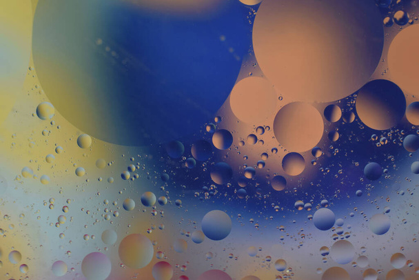 Multi colored abstract background with oil drops on water - Valokuva, kuva
