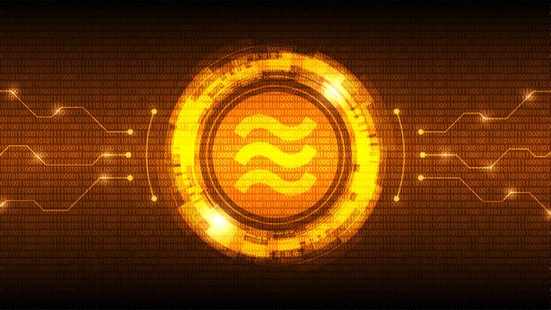 Símbolo de moeda de Libra dourada com interface HUD futurista, nova moeda digital - Foto, Imagem