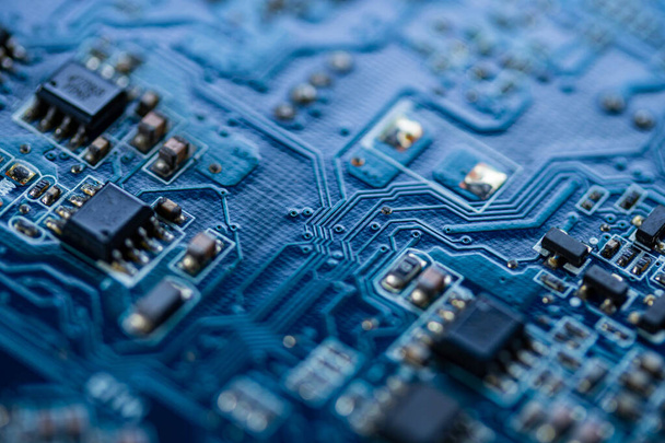 Circuit board computer, elektronische hardware textuur achtergrond - Foto, afbeelding