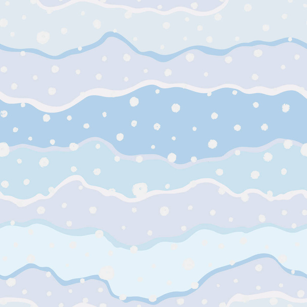 Seamless pattern with wavy lines and dots. Cute hristmas background with snowfall. Vector illustration - Вектор, зображення