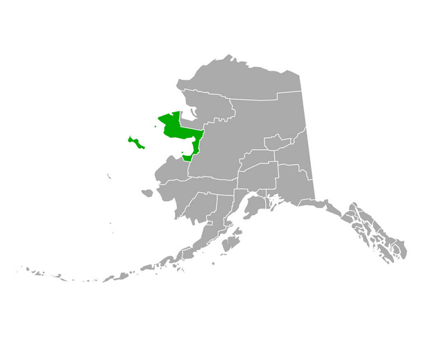 Mapa de Nome en Alaska - Vector, Imagen