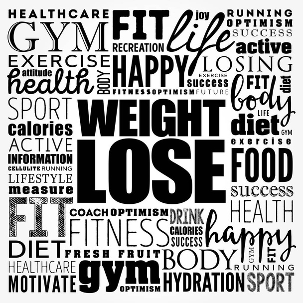 Weight Lose word cloud collage, health concept background - Фото, изображение