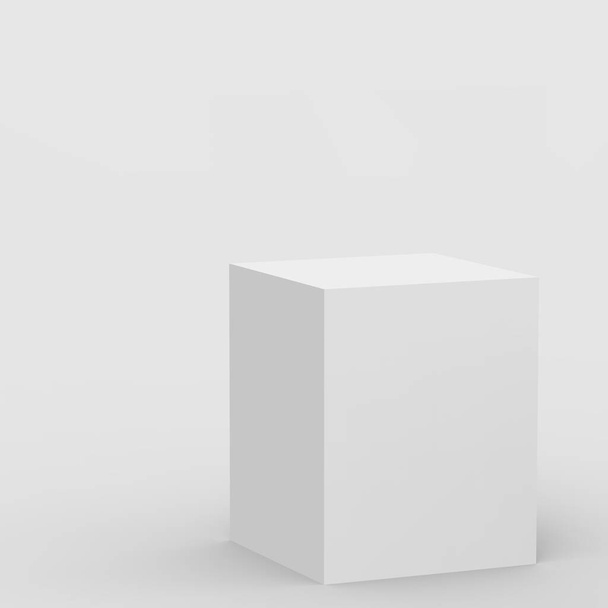 3d cinza cubo branco e caixa de pódio - Foto, Imagem