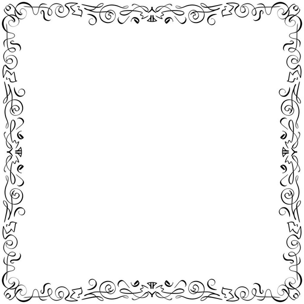 lassic doodle style frame in black and white color. - Φωτογραφία, εικόνα