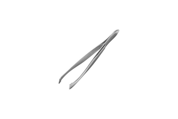 Metal tweezers isolated on a white background. - Photo, Image