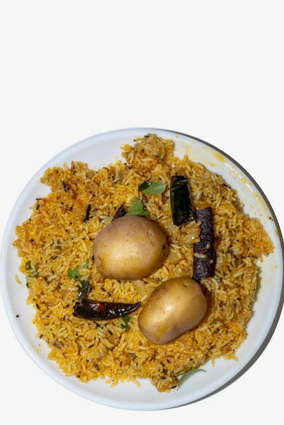 Würzige indische Kartoffeln Reis mit Kartoffeln - Foto, Bild