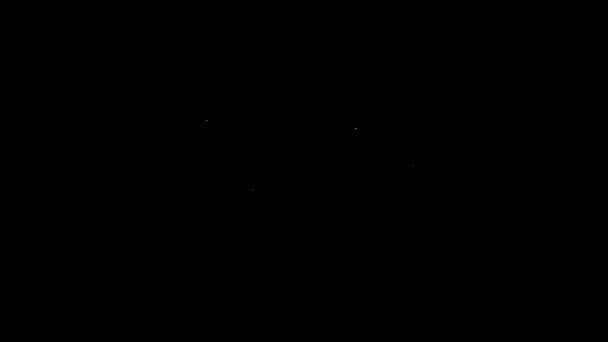 Biała linia Bielizna ikona izolowana na czarnym tle. 4K Animacja graficzna ruchu wideo - Materiał filmowy, wideo