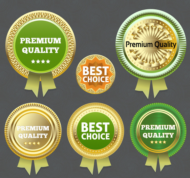Qualidade Premium e Etiqueta de Melhor Escolha. eps 10
 - Vetor, Imagem
