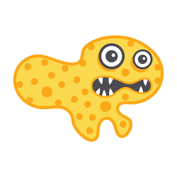 Amoeba with offended facial expression, flat icon of microbe   - ベクター画像