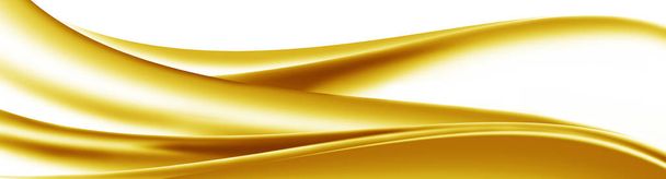 Curva abstracta oro, fondo ondulado amarillo. - Foto, imagen