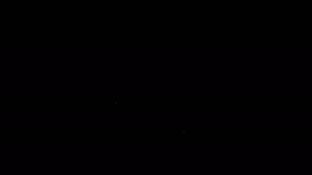 Ligne blanche icône aimant isolé sur fond noir. Aimant en fer à cheval, magnétisme, magnétisation, attraction. Animation graphique de mouvement vidéo 4K - Séquence, vidéo