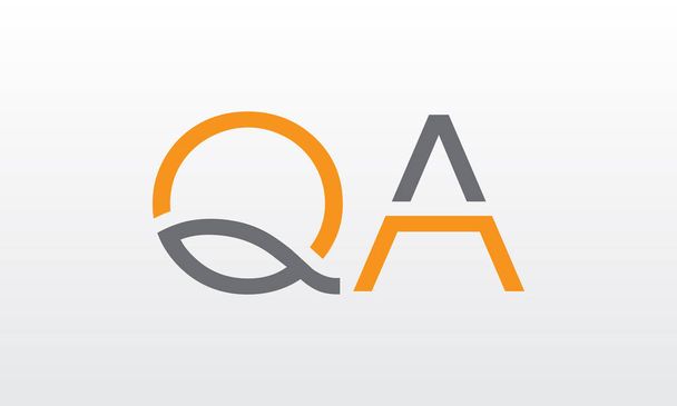 Letra inicial QA logo design with creative modern business typography vector template. Diseño creativo aislado del logotipo de la letra QA - Vector, Imagen