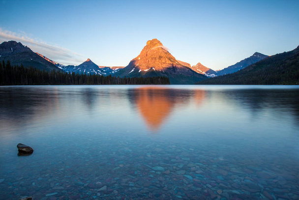 Two medicine lake, glacier national park, in the morning - Photo, Image