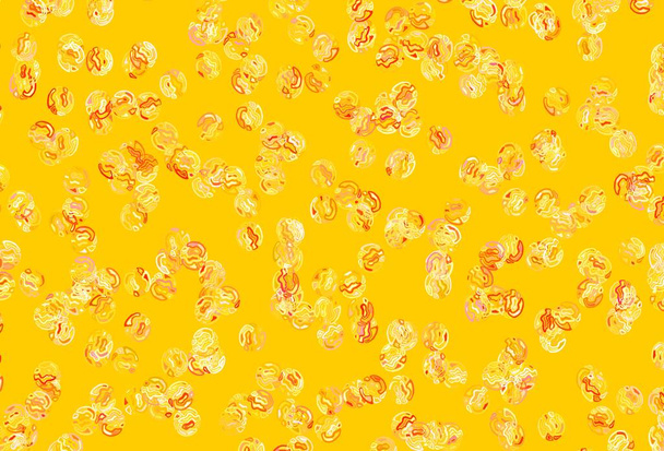 Hellrosa, gelbe Vektorschablone mit Kreisen. Illustration mit einer Reihe leuchtender farbenfroher abstrakter Kreise. Design für Poster, Banner von Webseiten. - Vektor, Bild
